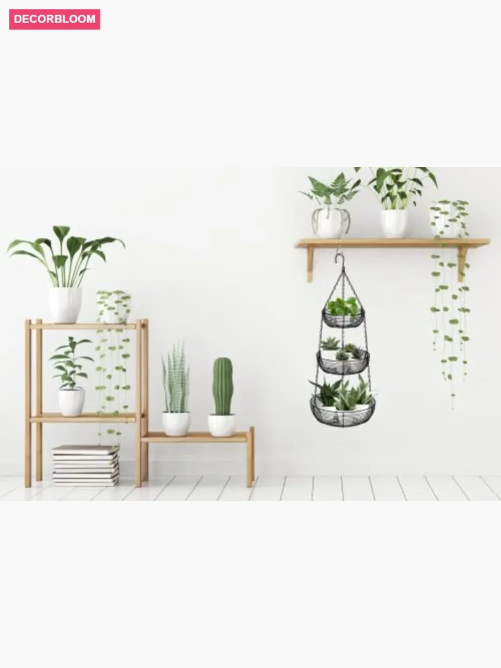3-Tier Hanging Basket Kitchen Fruit Organizer Heavy Duty Wire, 30in